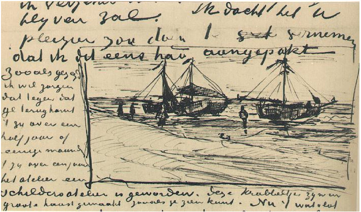 Vincent van Gogh Playa y mar LetterSketches Vincent van Gogh's Playa y mar LetterSketches