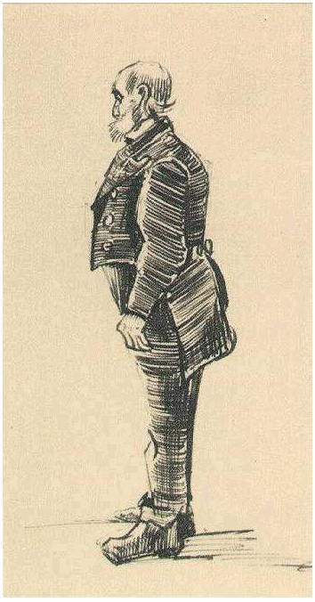 Vincent van Gogh Hombre huérfano, de pie Drawing Vincent van Gogh's Hombre huérfano, de pie Drawing