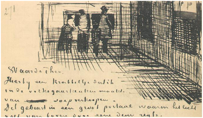 Vincent van Gogh El comedor de beneficencia público LetterSketches Vincent van Gogh's El comedor de beneficencia público LetterSketches