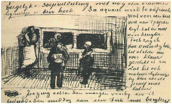 Vincent van Gogh El comedor de beneficencia público LetterSketches Vincent van Gogh's El comedor de beneficencia público LetterSketches