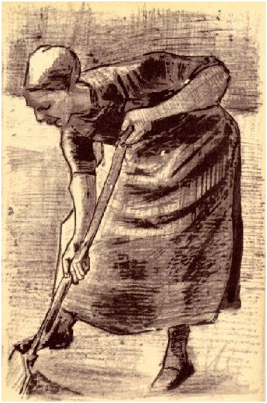 Vincent van Gogh Mujer cavando LetterSketches Vincent van Gogh's Mujer cavando LetterSketches