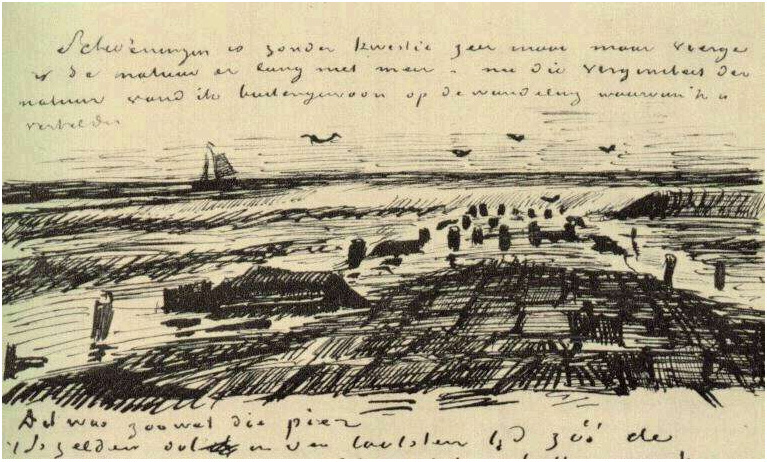 Vincent van Gogh Rompeolas LetterSketches Vincent van Gogh's Rompeolas LetterSketches