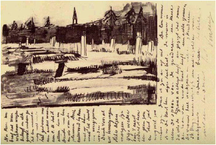 Vincent van Gogh Cementerio LetterSketches Vincent van Gogh's Cementerio LetterSketches