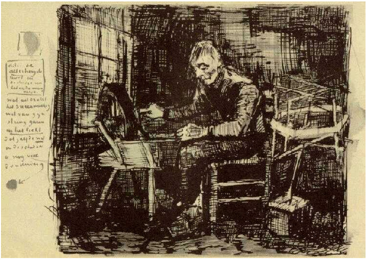 Vincent van Gogh Viejo enrollando hilo LetterSketches Vincent van Gogh's Viejo enrollando hilo LetterSketches