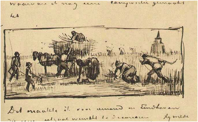 Vincent van Gogh Cosecha de trigo LetterSketches Vincent van Gogh's Cosecha de trigo LetterSketches