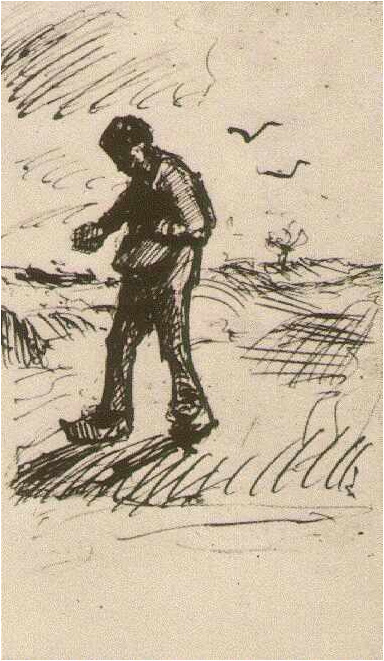 Vincent van Gogh Sembrador hacia la izquierda Drawing Vincent van Gogh's Sembrador hacia la izquierda Drawing