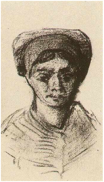 Vincent van Gogh Mujer campesina, Cabeza Drawing Vincent van Gogh's Mujer campesina, Cabeza Drawing