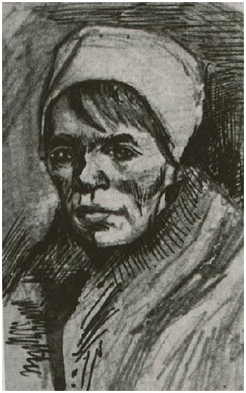 Vincent van Gogh Mujer campesina, Cabeza LetterSketches Vincent van Gogh's Mujer campesina, Cabeza LetterSketches