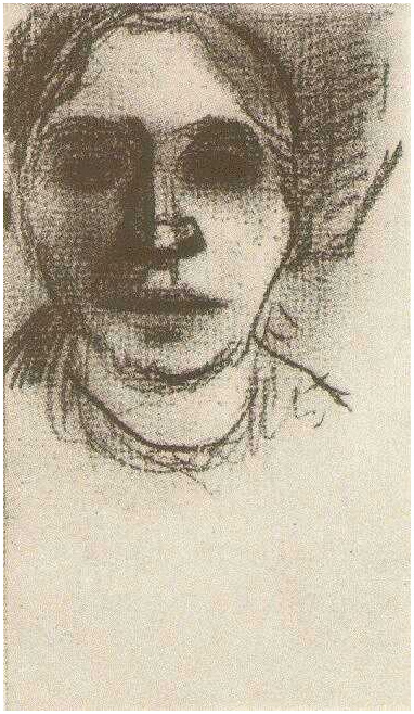 Vincent van Gogh Mujer campesina, Cabeza Drawing Vincent van Gogh's Mujer campesina, Cabeza Drawing