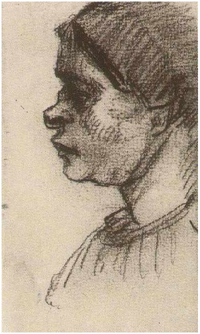 Vincent van Gogh Mujer campesina, Cabeza Drawing Vincent van Gogh's Mujer campesina, Cabeza Drawing