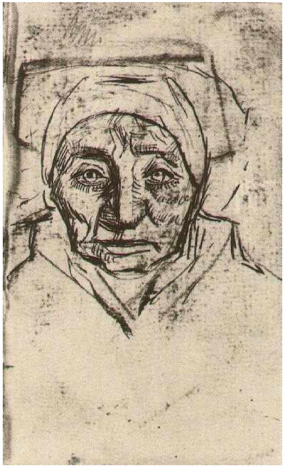 Vincent van Gogh Mujer campesina, Cabeza Drawing Vincent van Gogh's Mujer campesina, Cabeza Drawing
