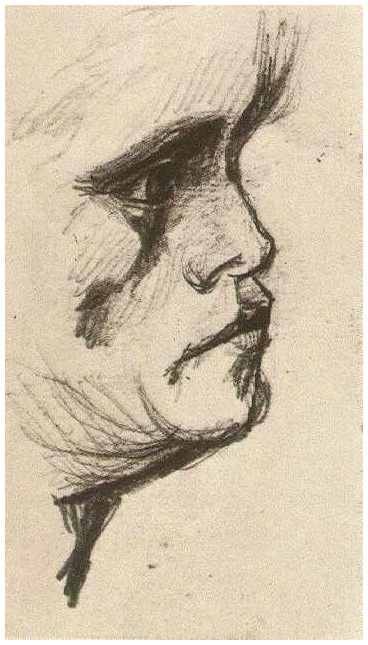 Vincent van Gogh Cabeza de un hombre Drawing Vincent van Gogh's Cabeza de un hombre Drawing