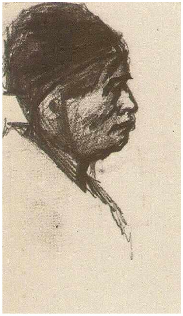 Vincent van Gogh Cabeza de un hombre con gorra Drawing Vincent van Gogh's Cabeza de un hombre con gorra Drawing