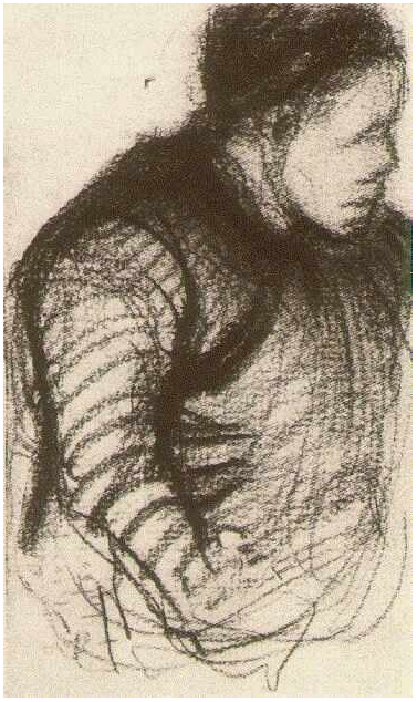 Vincent van Gogh Mujer campesina, Media figura Drawing Vincent van Gogh's Mujer campesina, Media figura Drawing
