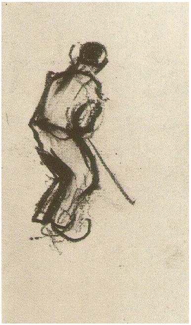 Vincent van Gogh Campesino, encorvando, visto desde atrás Drawing Vincent van Gogh's Campesino, encorvando, visto desde atrás Drawing
