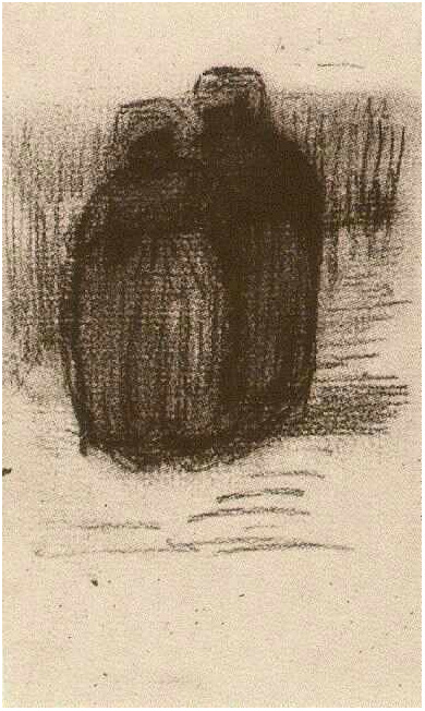 Vincent van Gogh Dos mujeres campesinas, vistas desde atrás Drawing Vincent van Gogh's Dos mujeres campesinas, vistas desde atrás Drawing