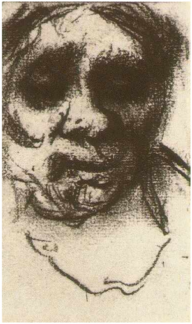 Vincent van Gogh Mujer campesina, Cabeza Drawing Vincent van Gogh's Mujer campesina, Cabeza Drawing