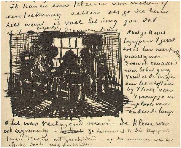 Vincent van Gogh Tres personas sentadas en la ventana LetterSketches Vincent van Gogh's Tres personas sentadas en la ventana LetterSketches