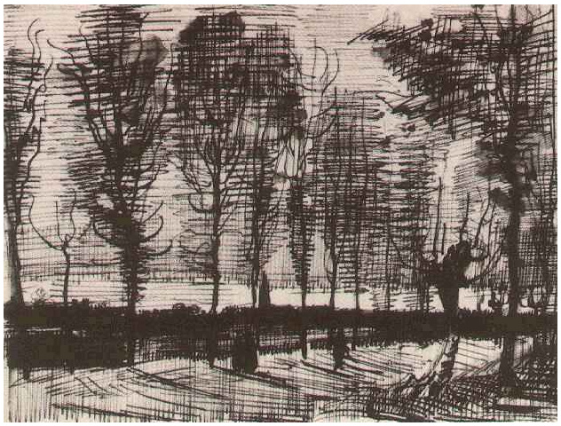 Vincent van Gogh Camino con álamos LetterSketches Vincent van Gogh's Camino con álamos LetterSketches