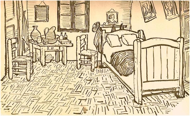 Vincent van Gogh Dormitorio de Vincent en Arles LetterSketches Vincent van Gogh's Dormitorio de Vincent en Arles LetterSketches