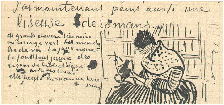 Vincent van Gogh Mujer leyendo una novela LetterSketches Vincent van Gogh's Mujer leyendo una novela LetterSketches