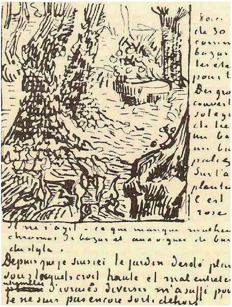 Vincent van Gogh Árboles con hiedra LetterSketches Vincent van Gogh's Árboles con hiedra LetterSketches