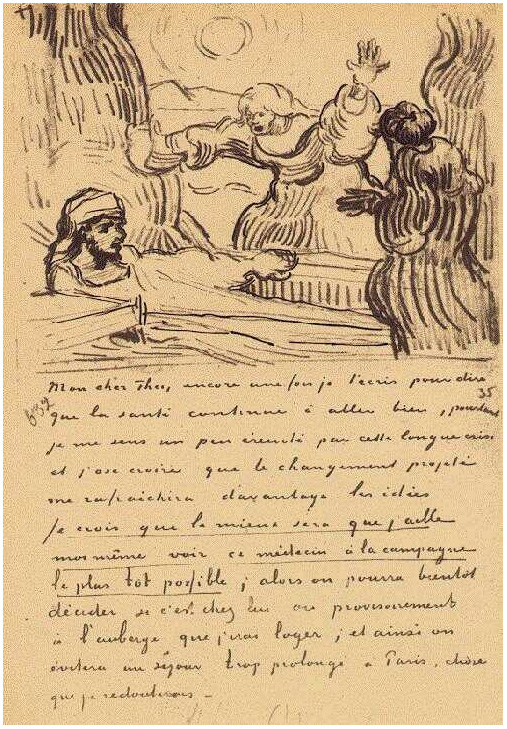 Vincent van Gogh La resurrección de Lázaro LetterSketches Vincent van Gogh's La resurrección de Lázaro LetterSketches