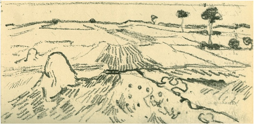 Vincent van Gogh Los campos de trigo LetterSketches Vincent van Gogh's Los campos de trigo LetterSketches