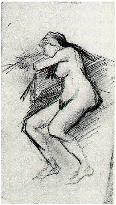 Vincent van Gogh Female Nude, Seated Drawing Vincent van Gogh's Female Nude, Seated Drawing
