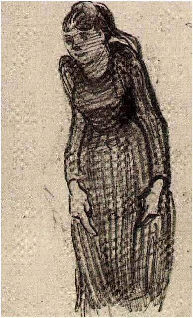 Vincent van Gogh Woman Standing Drawing Vincent van Gogh's Woman Standing Drawing