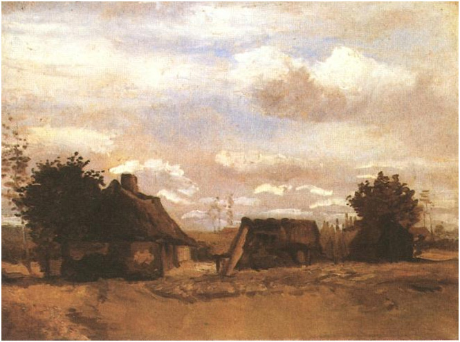 Vincent van Gogh Cottage Painting Vincent van Gogh's Cottage Painting