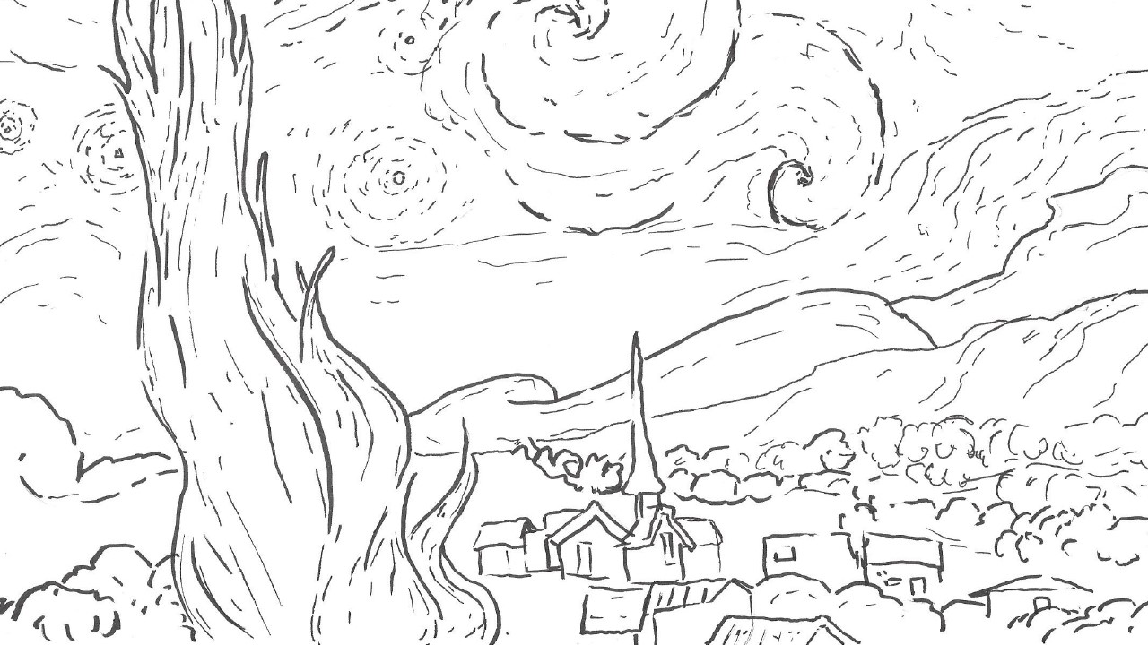 Van Gogh For Coloring Pages