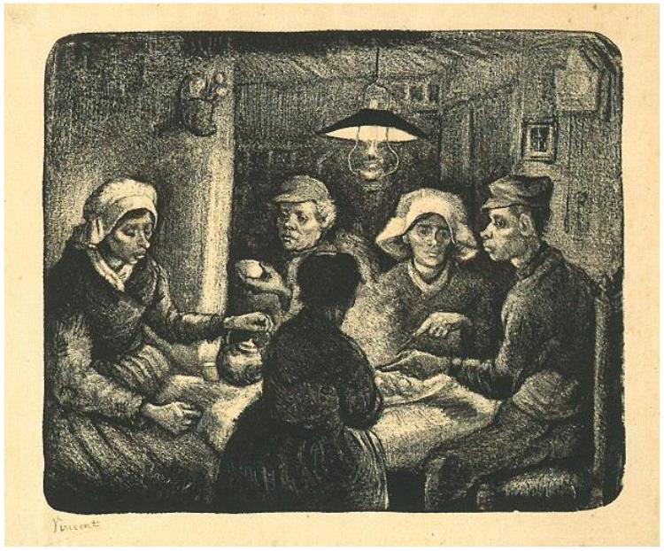 sketch the potato eaters